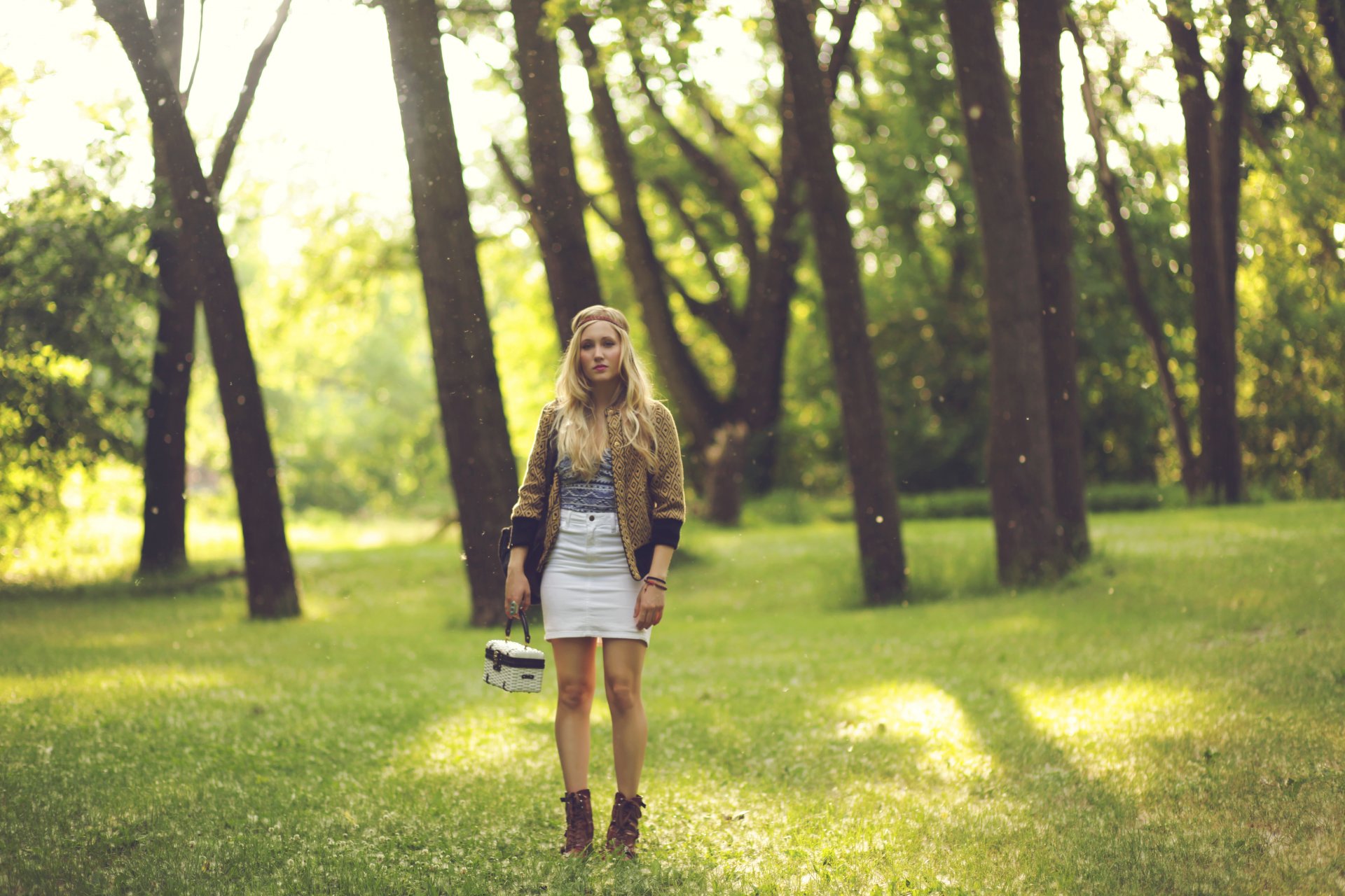 mattie krall girl blonde view tree nature park