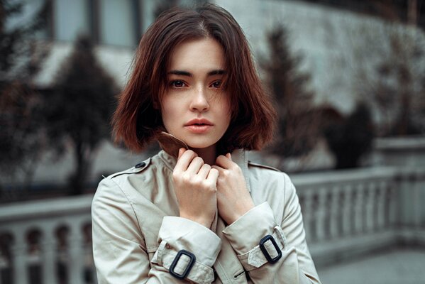 Portrait of a Russian brown-eyed girl