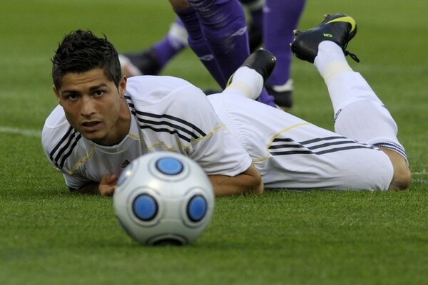 Ronald Young on the field during the match