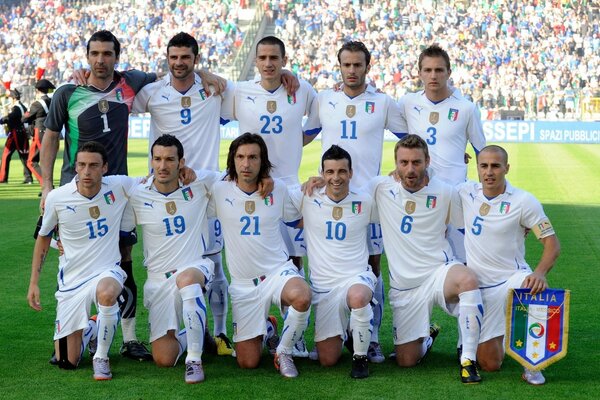 Selección de fútbol en el campo