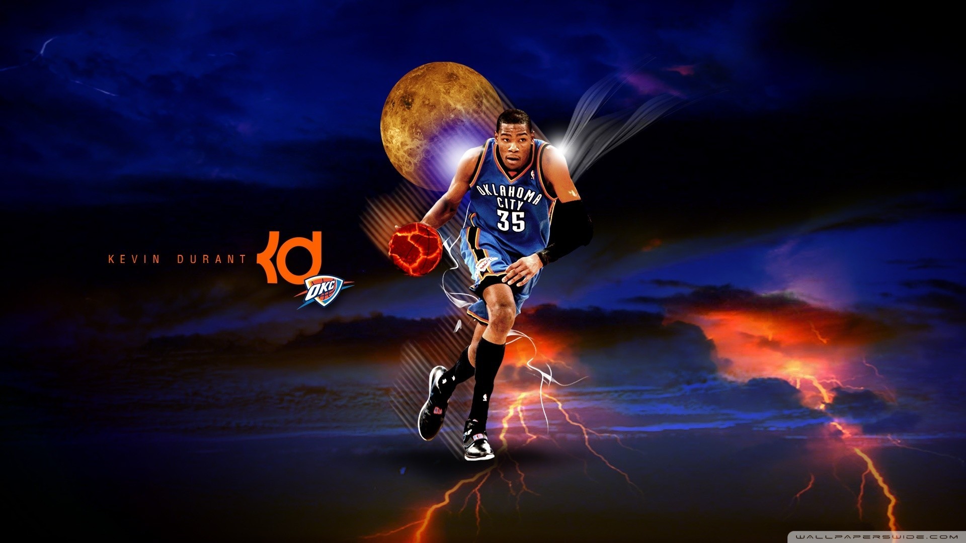 basketball lightning background kevin durant