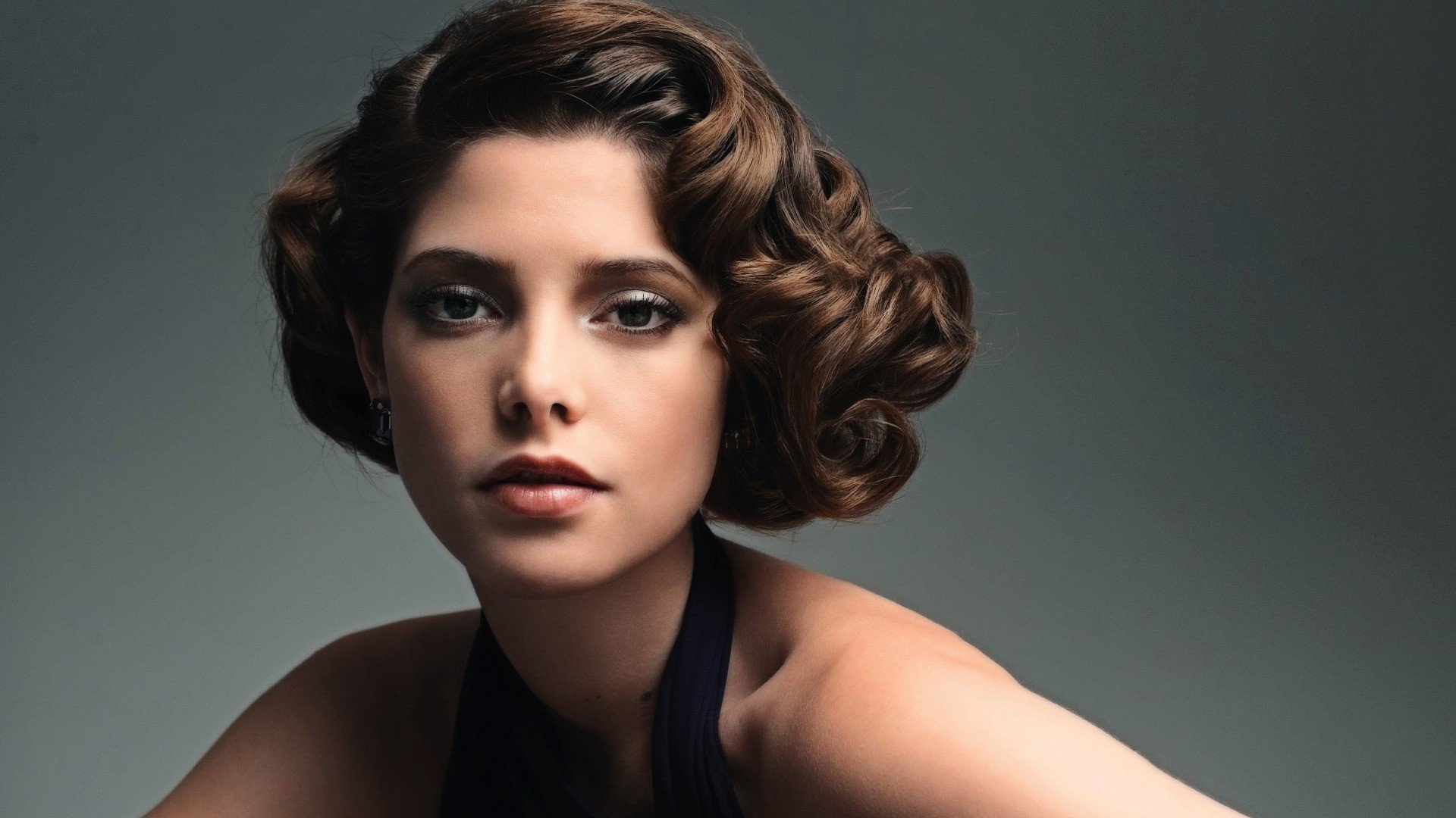 ashley greene fille coifure mignon cheveux fond regard