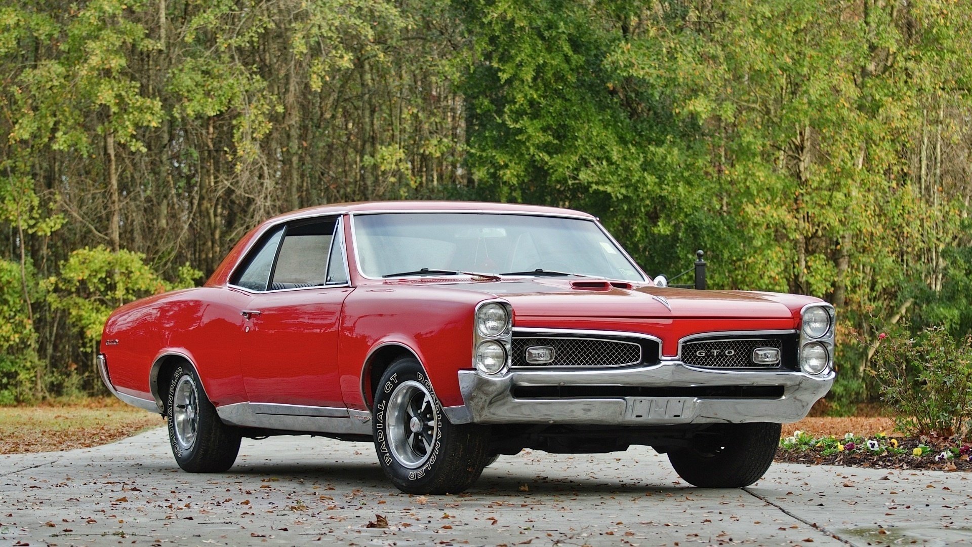 classic 1967 hardtop coupe red muscle car retro pontiac gto pontiac gto