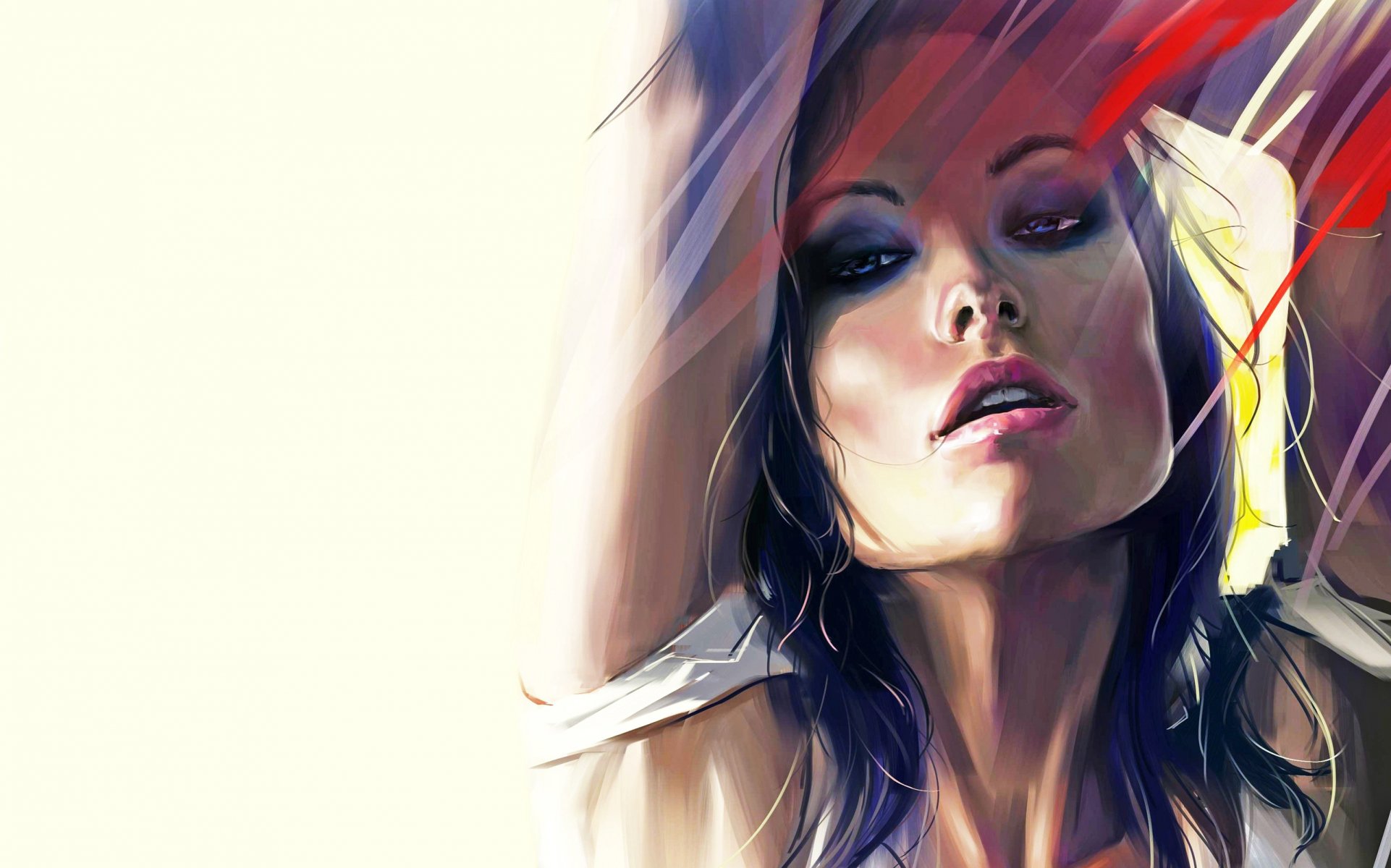 olivia wilde modelo mirada retrato figura pintura