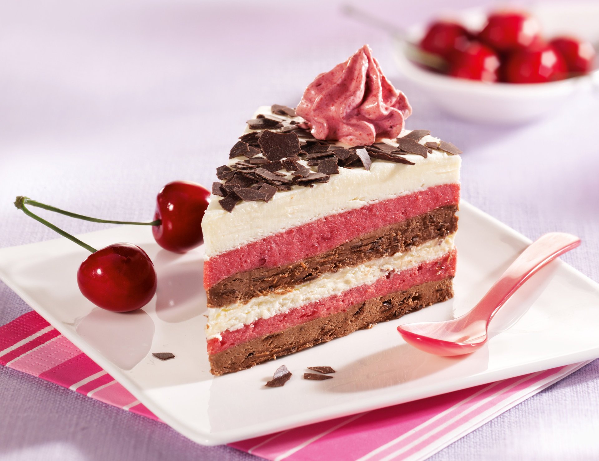 food dessert cake cherries cream sweet cake