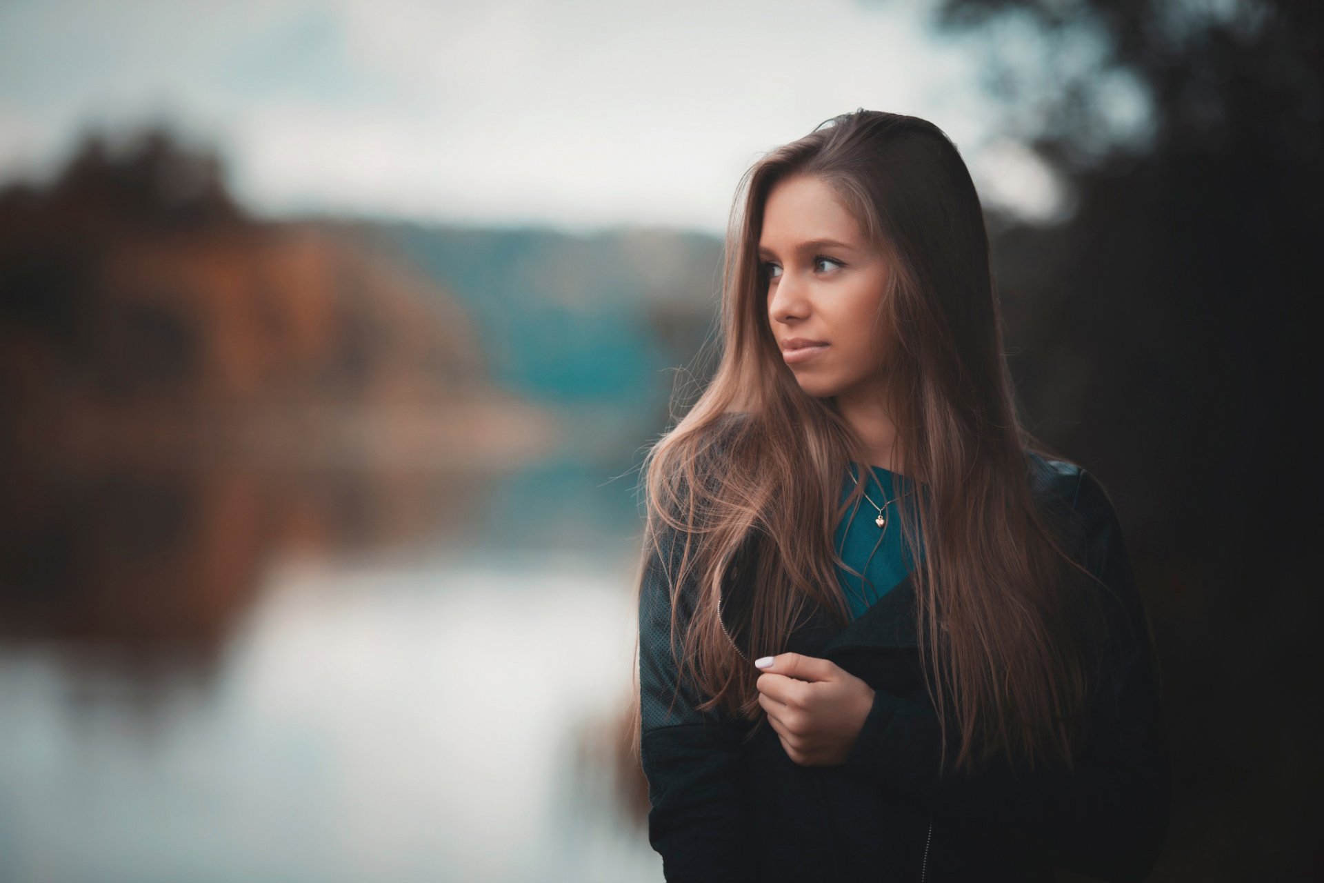 dziewczyna portret jesień bokeh