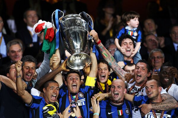 Celebrazione alla Champions League di calcio