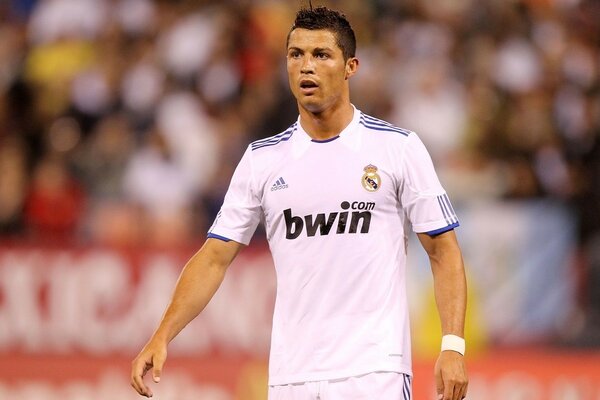 Footballer Cristiano Ronaldo on the field