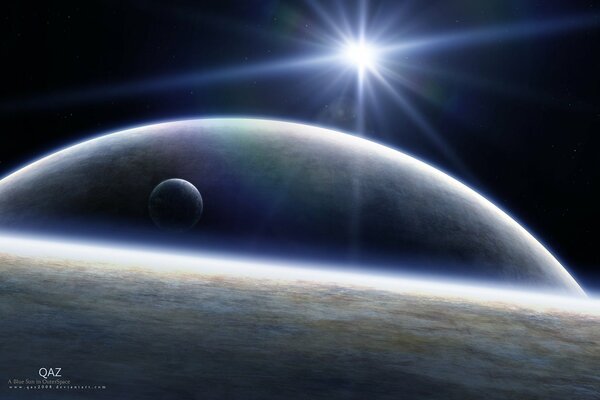 Planets in space and the light of the Moon