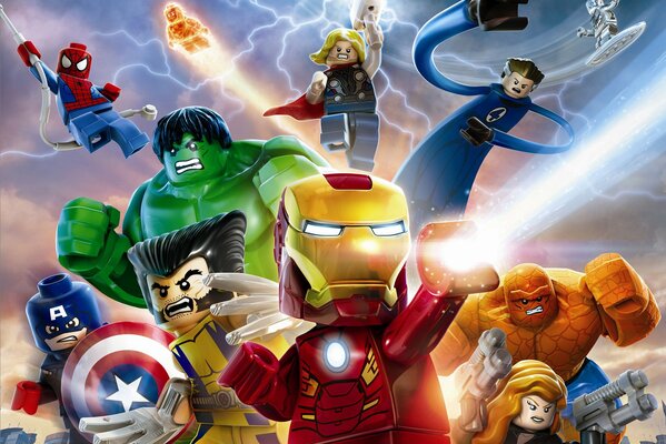 Lego-Superhelden Marvel eilen zum abenteuer