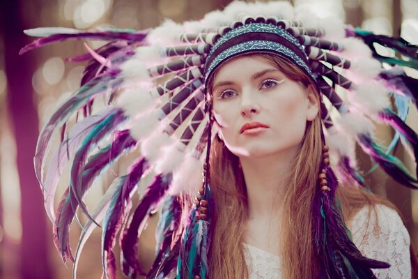 Advertising of hats - a hat made of feathers