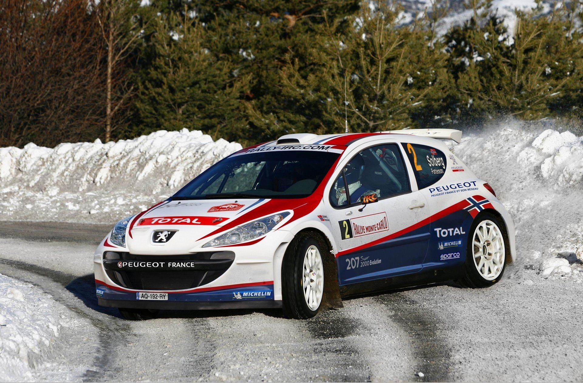 ралли поворот rally wrc зима 207 гонка peugeot занос спорт