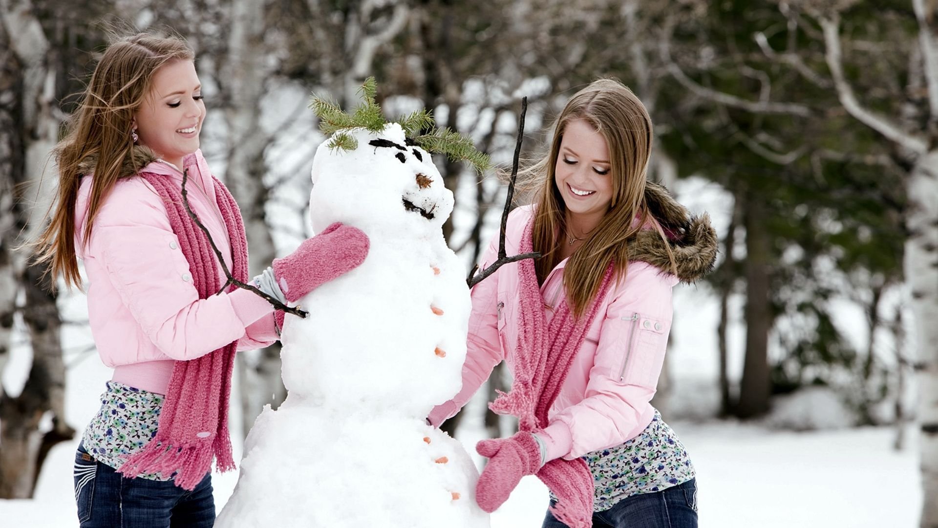 jumeaux bonhomme de neige hiver mitaines