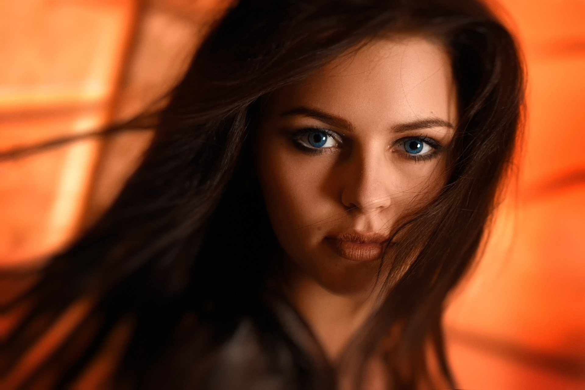 anastasia blue-eyed beauty flooring portrait bokeh