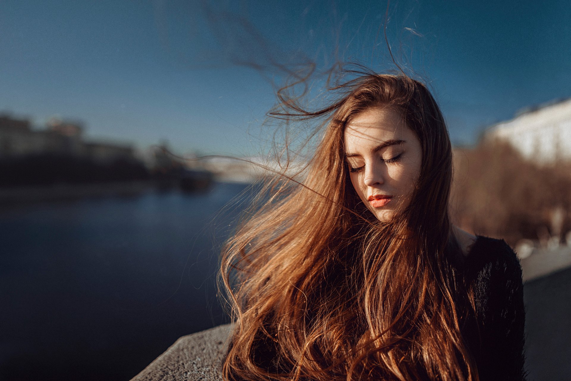 pring mood hair portrait sunlight russia george chernyad ev