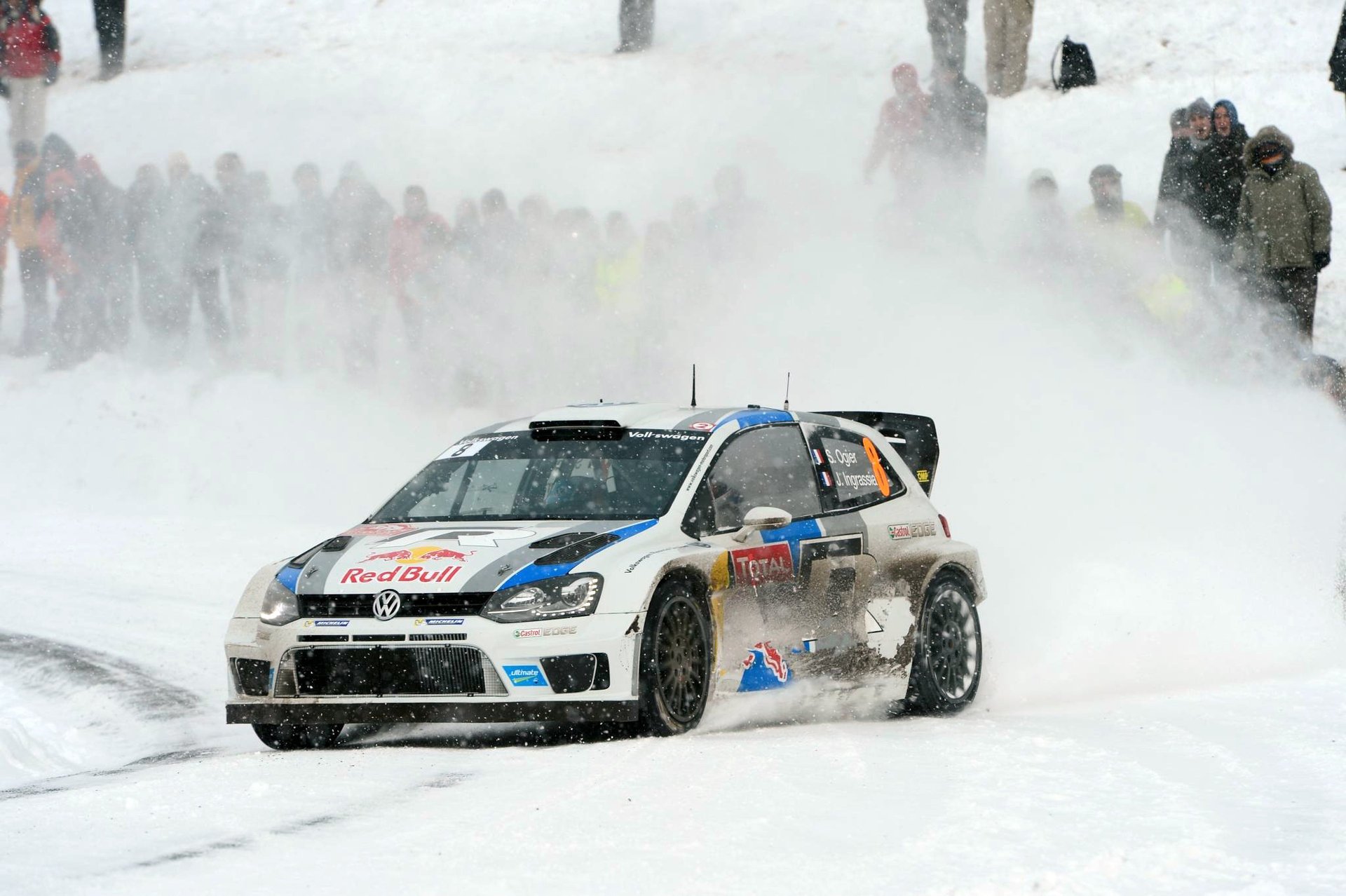 sport auto wrc rallye volkswagen polo rally winter schnee