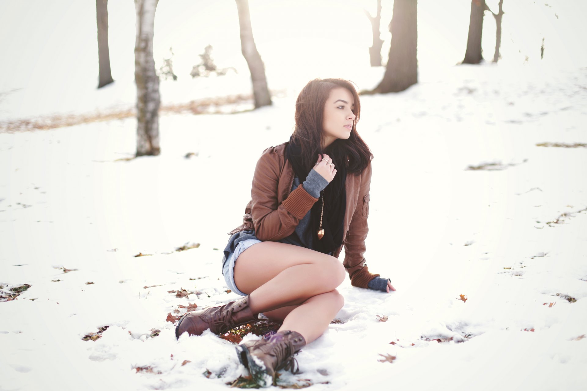 katie joanne girl babe brunette winter