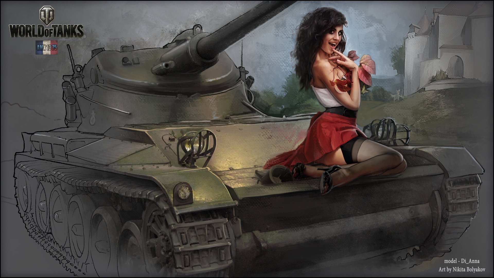 nikita bolyakov wot world of tanks wargaming.net bigworld tanks tank tanks girl amx 1375