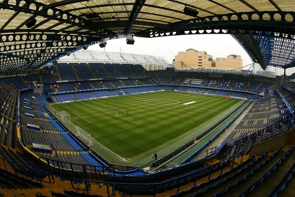 Stadium. Playing football. Football field