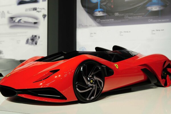 Nuova ferrari rossa in esecuzione Neo