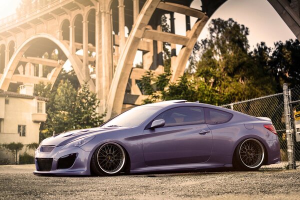 Beautiful car under the bridge