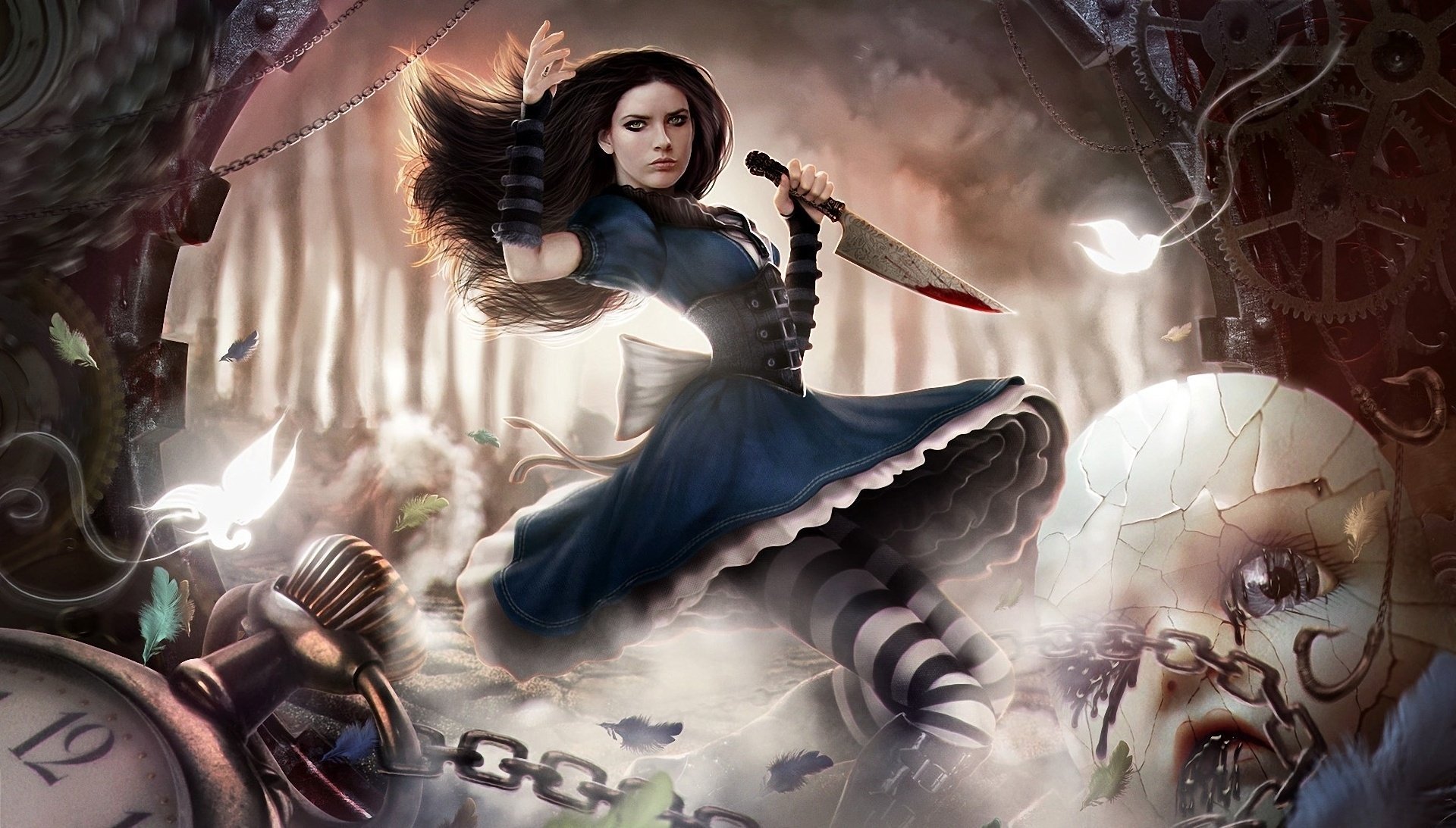 алиса alice madness returns цепи часы механизм кукла нож