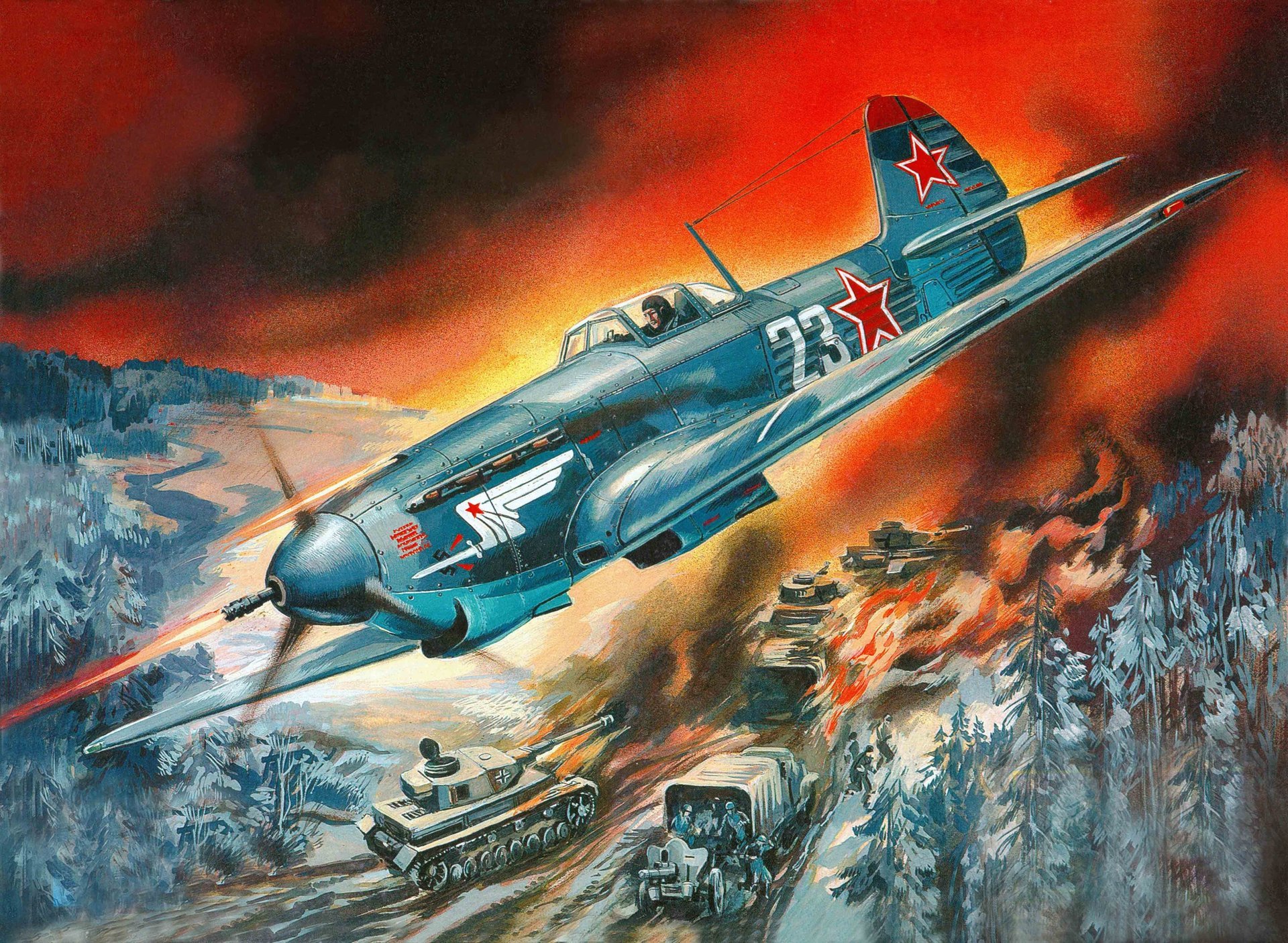 jak-9k radziecki yak-9k yakovlev fighter rosyjski jednosilnikowy