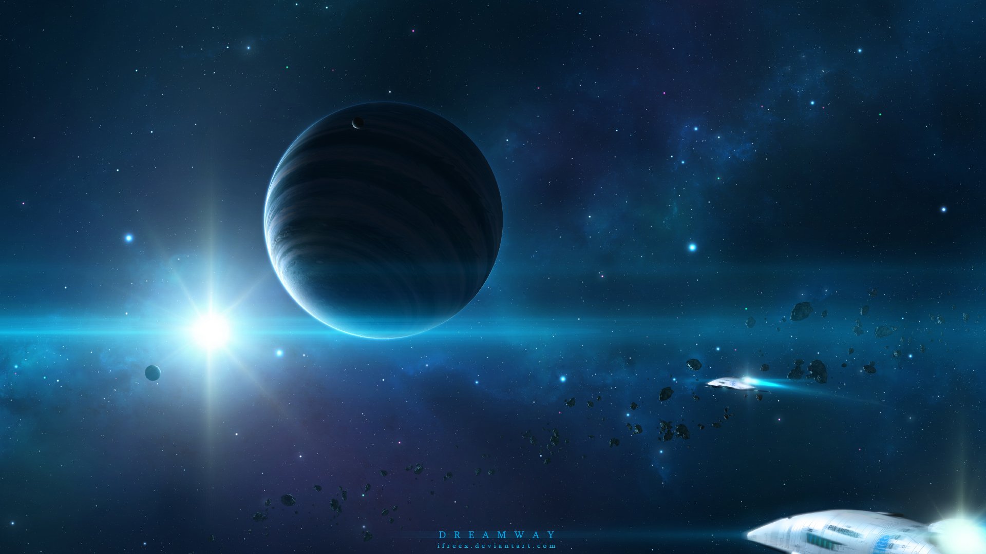 cosmos star spaceships art planetv space art starlight planet