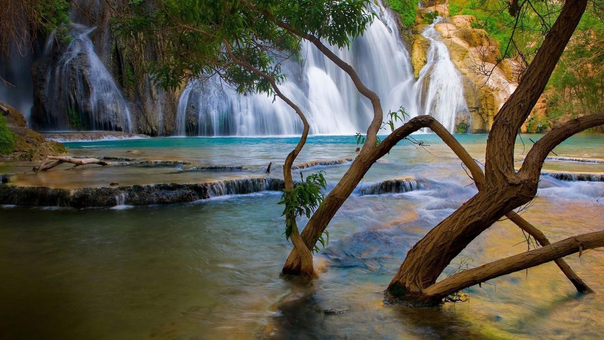 lake waterfall