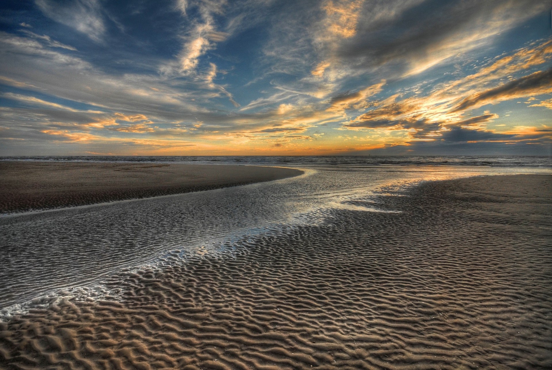 ciel coucher de soleil paysage plage nature côte mer nuages paysage océan