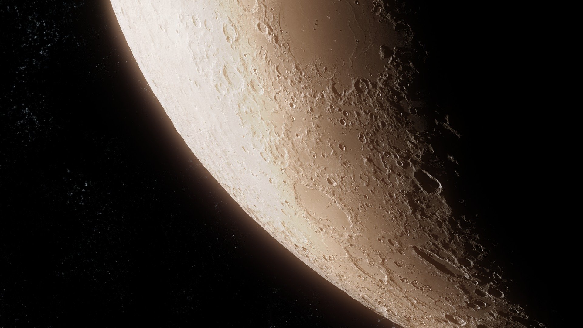 raum mond satellit sterne krater oberfläche