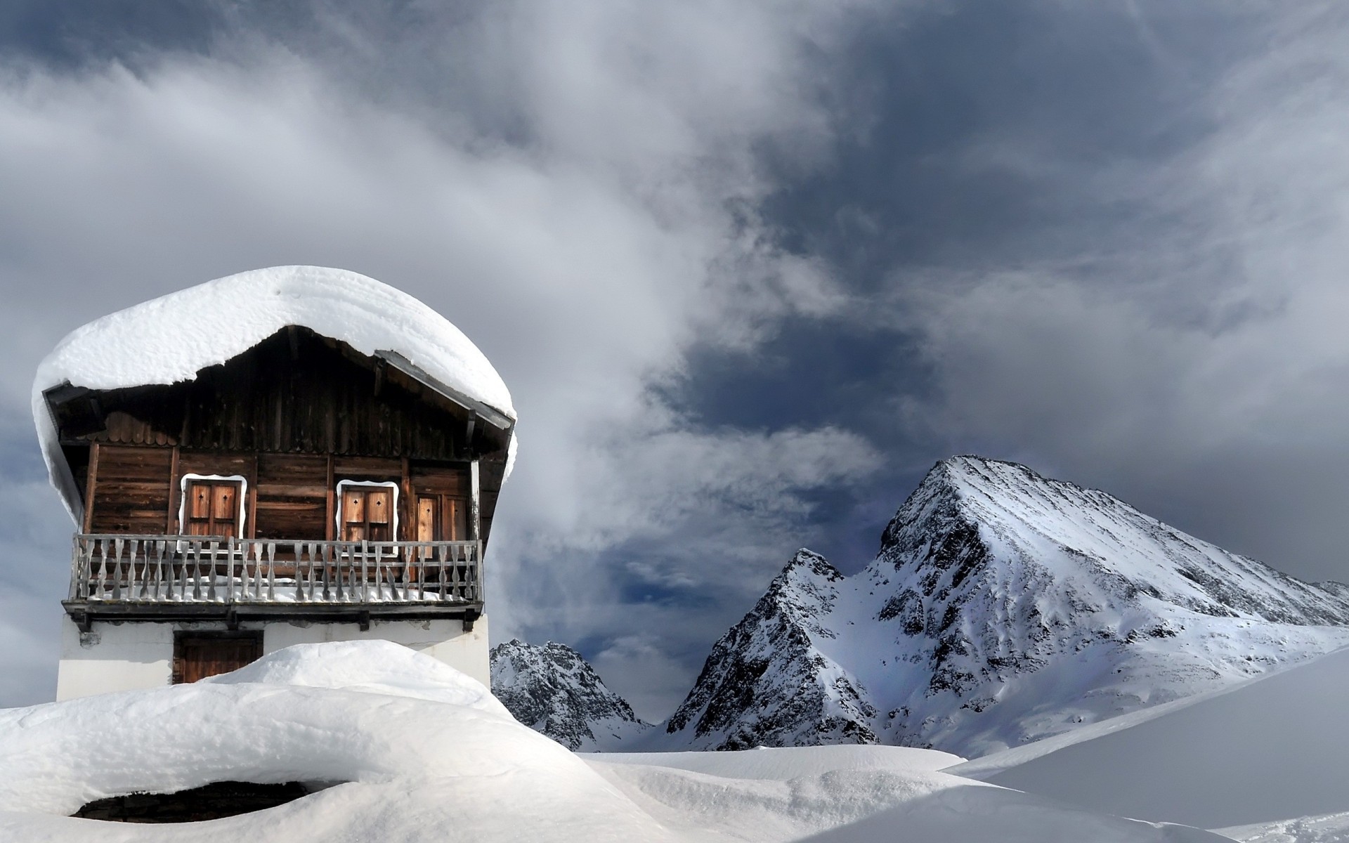 gipfel berge schnee haus