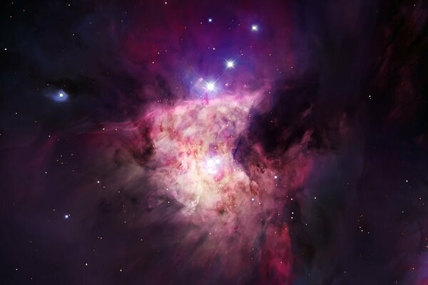 Purple nebula cosmos beautiful stars