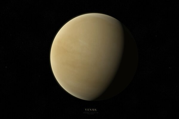 Planet Venus im Dunkeln auf schwarzem Hintergrund