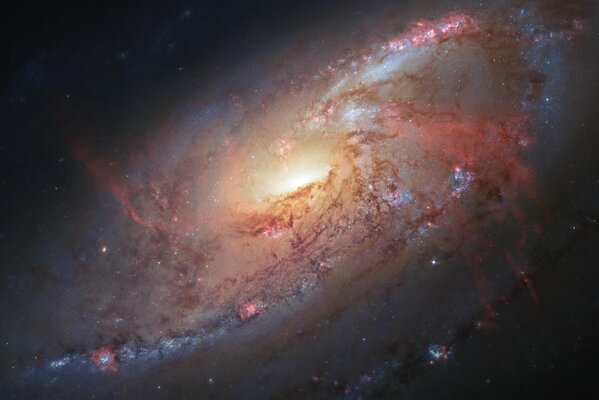 A picture from the Hubble Space Telescope of a spiral galaxy