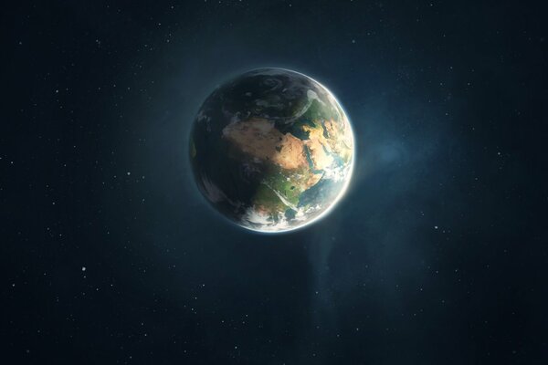 Planet Earth on a black background