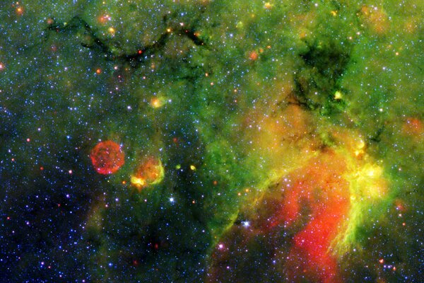 Nebulosa spaziale verde gassosa