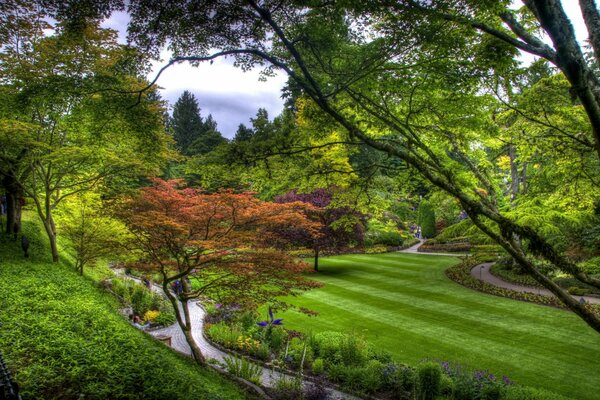 Giardino per passeggiate. Paesaggio verde