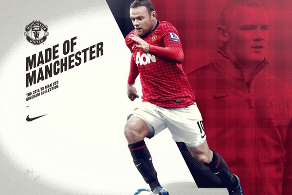 L atleta Wayne Rooney in movimento e statico