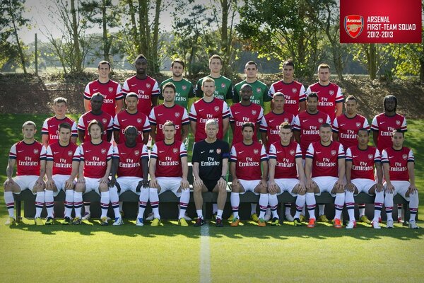 Arsenal football team on the field