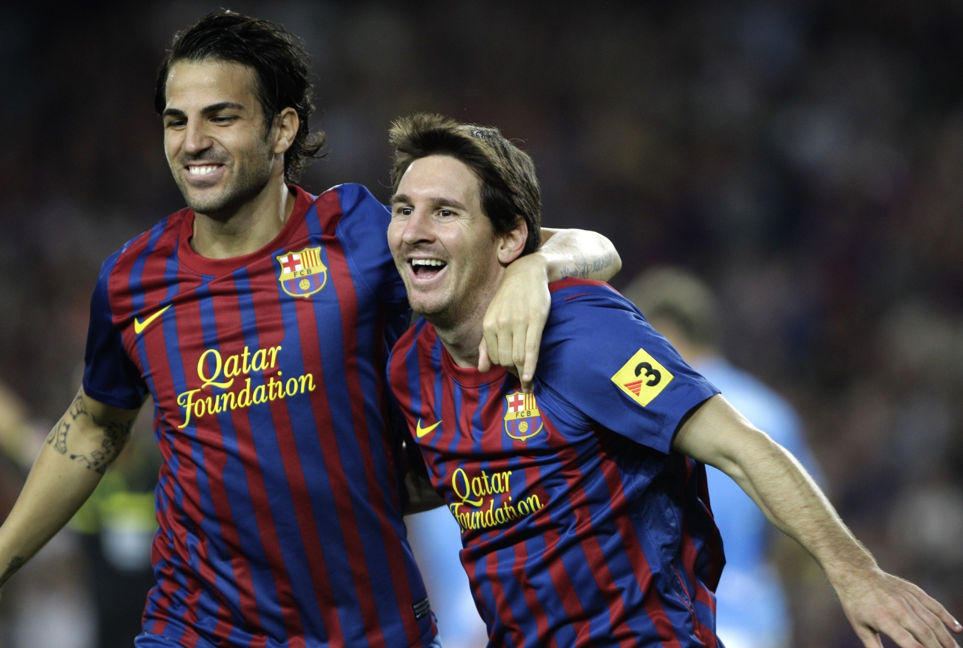 cesc fabregas happiness fc barcelona lionel messi