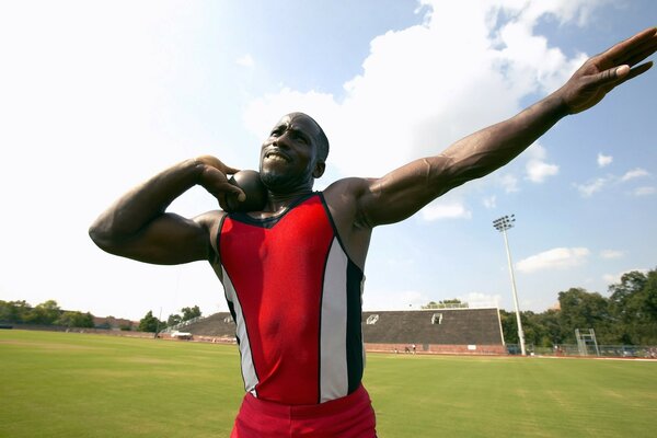 Olympics, athlete, green field