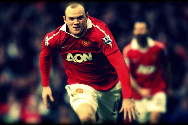 Footballer Wayne Rooney in the Premier League