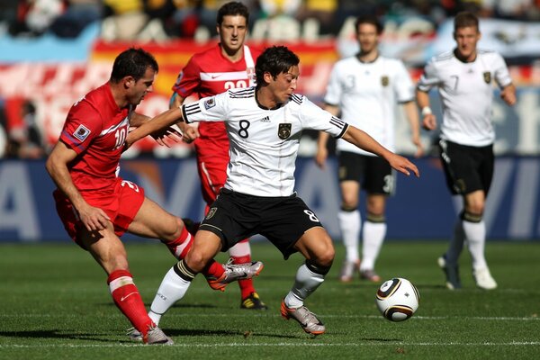 Men play football in Germany