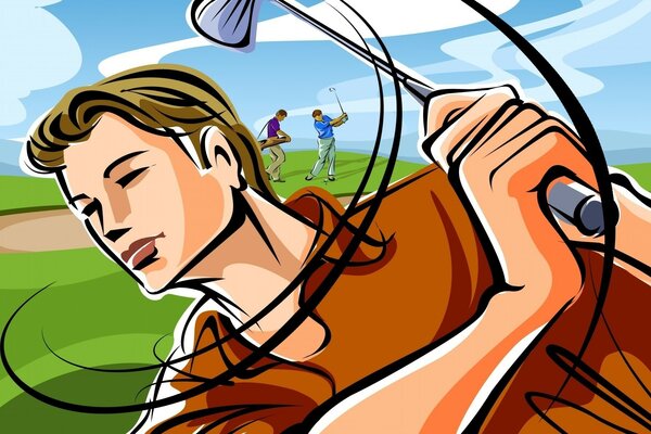 Dessin d un golfeur