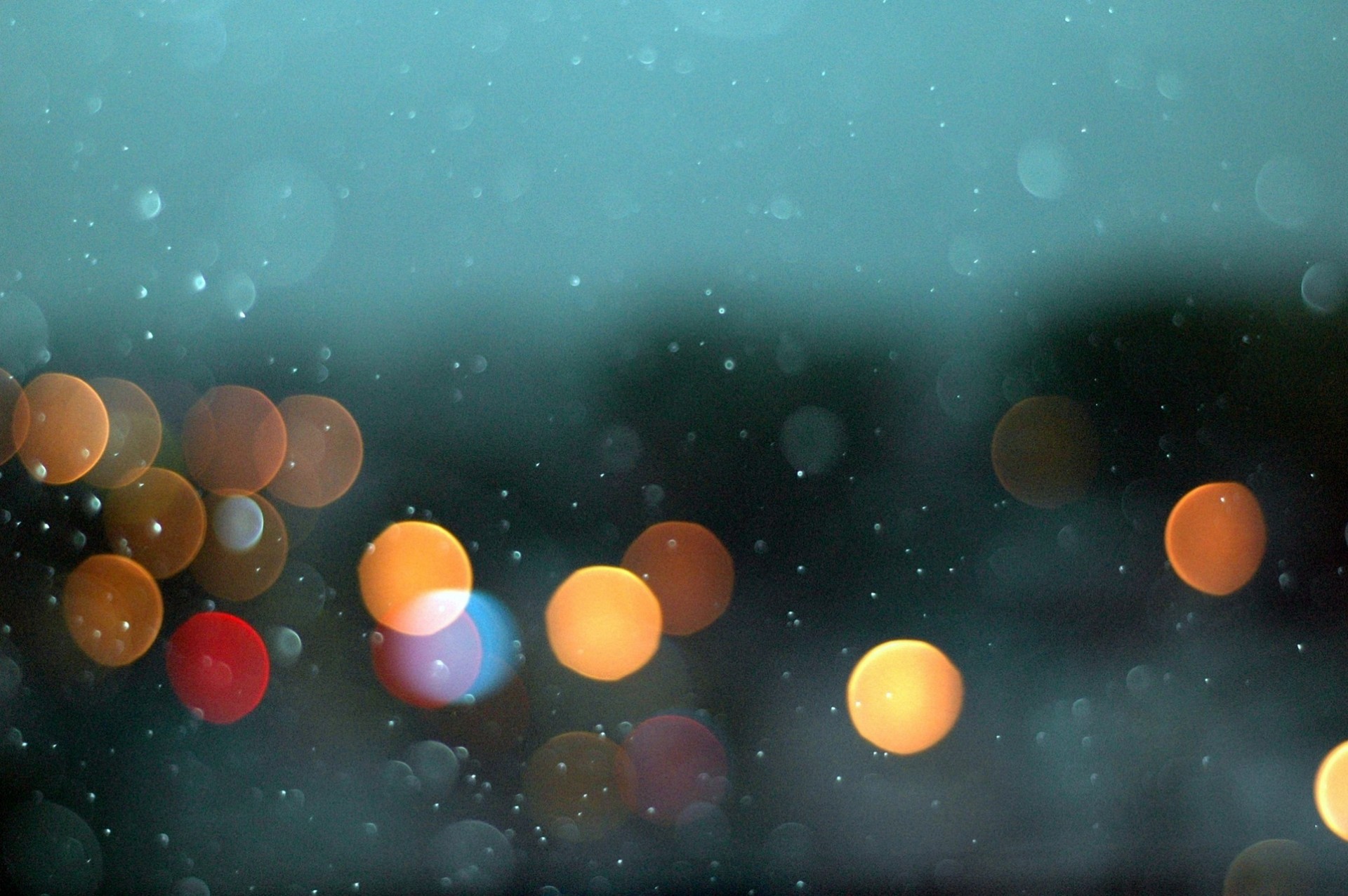 rain bokeh street light