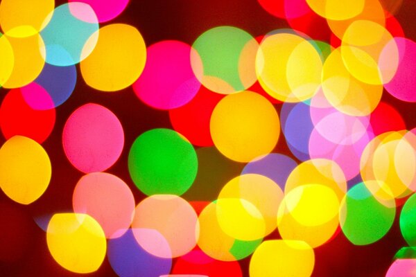 Bokeh effect: colorful Christmas lights