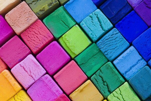 Chalk cubes of beautiful colors