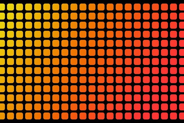 Schwarze Gitterquadrate auf orangefarbenem Hintergrund