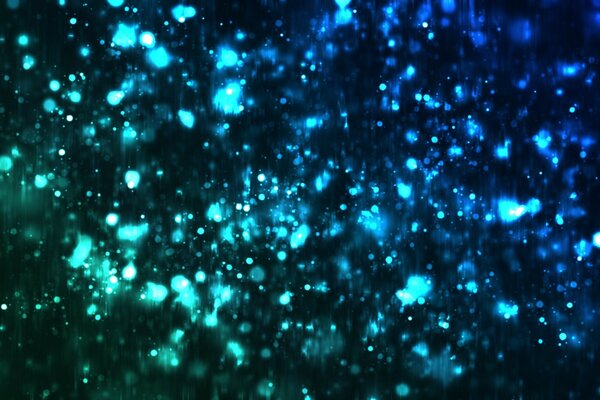 Bokeh effect - silver-blue rain